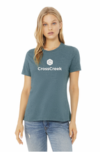 Load image into Gallery viewer, Stacked Up Relaxed SS Tee in Deep Teal Htr