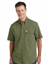 Load image into Gallery viewer, CrossCreek x Carhartt Force® SS Woven Shirt in Olive