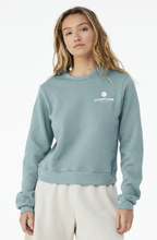 Load image into Gallery viewer, Rocksteady Womens Crew Mid-Length Sweatshirt in Blue Lagoon Htr