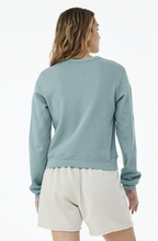 Load image into Gallery viewer, Rocksteady Womens Crew Mid-Length Sweatshirt in Blue Lagoon Htr
