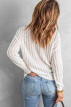 Load image into Gallery viewer, Taylor Dropped Shoulder Openwork Sweater in White