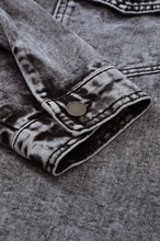 Load image into Gallery viewer, Haley Raw Hem Denim Jacket in Black Denim