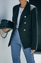 Load image into Gallery viewer, Khloë Double Breasted Padded Blazer in Black