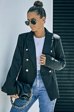 Load image into Gallery viewer, Khloë Double Breasted Padded Blazer in Black