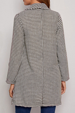 Load image into Gallery viewer, Ava Houndstooth Double-Breasted Longline Blazer in Black/White