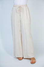 Load image into Gallery viewer, Audrie Striped Linen Pants in Cream