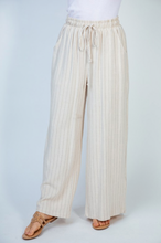 Load image into Gallery viewer, Audrie Striped Linen Pants in Cream