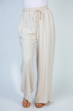 Load image into Gallery viewer, Audrie Striped Linen Pants in Cream
