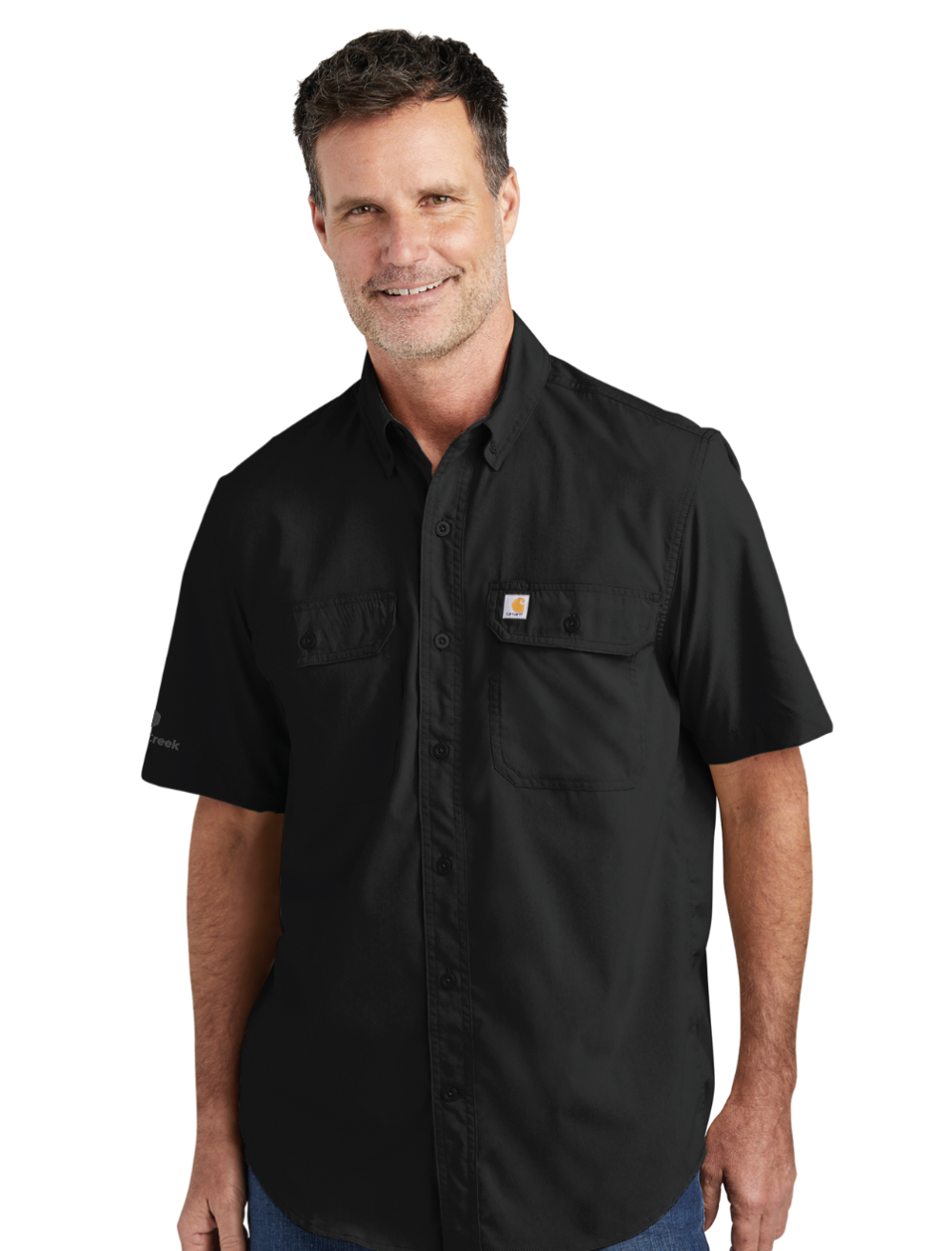CrossCreek x Carhartt Force® SS Woven Shirt in Black