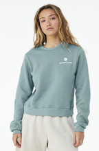 Load image into Gallery viewer, Rocksteady Womens Crew Mid-Length Sweatshirt in Blue Lagoon Htr
