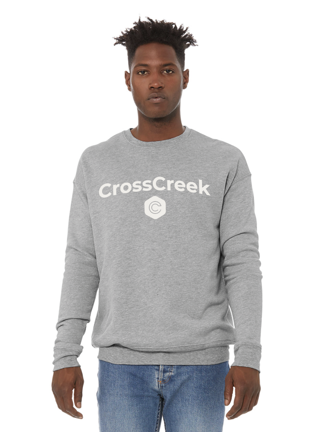 Serve Unisex Crew Sweatshirt in Grey Htr