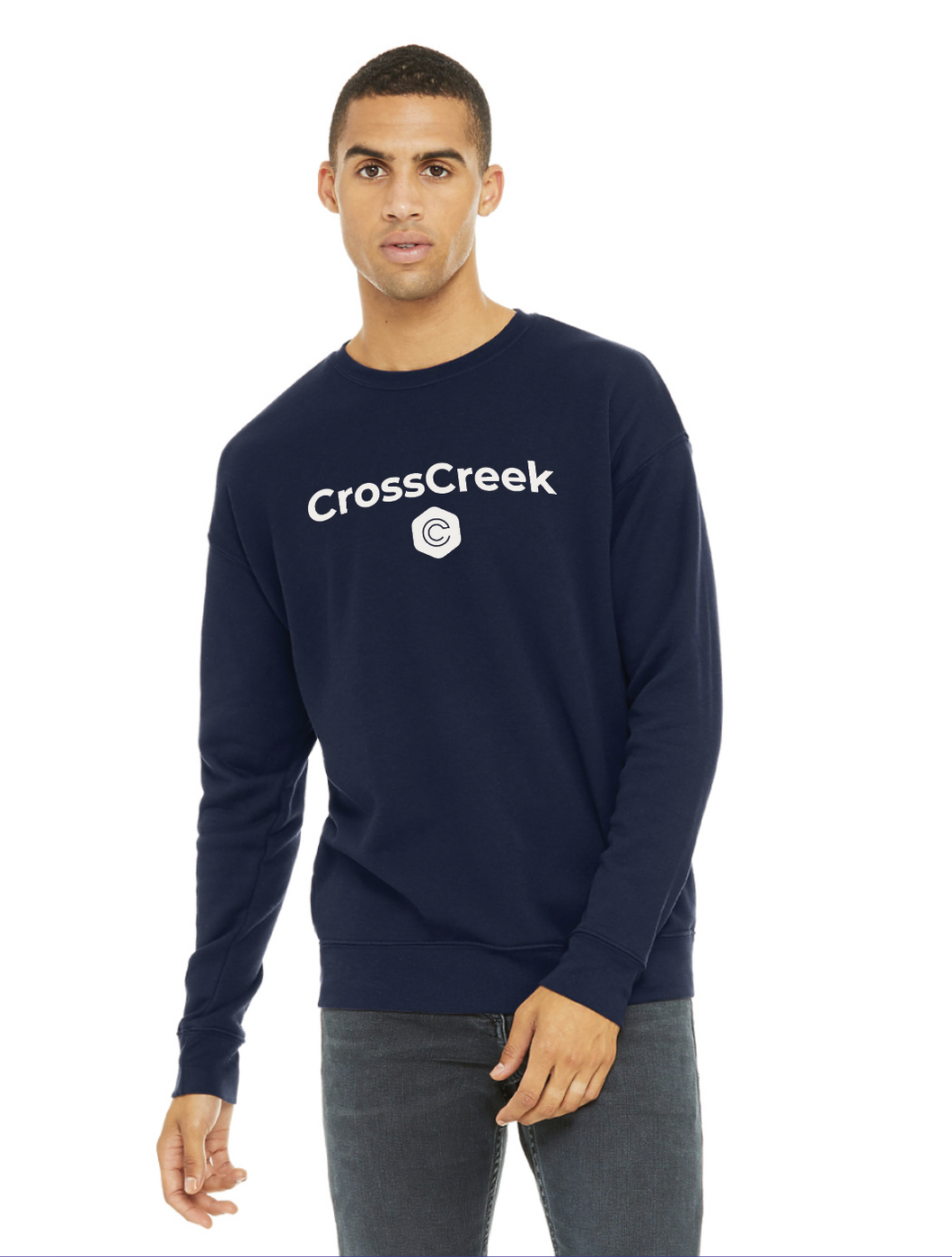 Serve Unisex Crew Sweatshirt in Navy