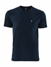 Load image into Gallery viewer, In The Know Unisex Pocket Tee in Navy
