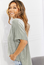 Load image into Gallery viewer, Rachelle Striped Dolman Top in Sage
