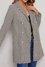 Load image into Gallery viewer, Ava Houndstooth Double-Breasted Longline Blazer in Black/White
